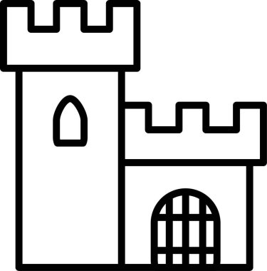 Ortaçağ Kalesi kutsal kişilerin resmi, vektör çizim