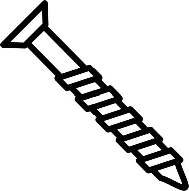 Düz başlı basit metal vida.