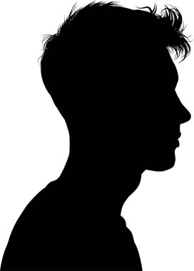 Beyaz arka planda izole edilmiş siyah çocuk silueti, vektör silueti 