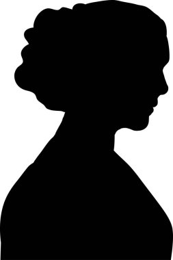 Yan tarafa bakan zarif kadının silueti.