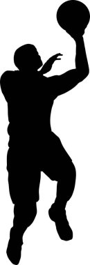 Amerikan futbolcu silueti, vektör illüstrasyonu