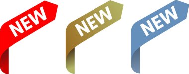 Çeşitli renklerde yeni çıkartmalar. izole resim