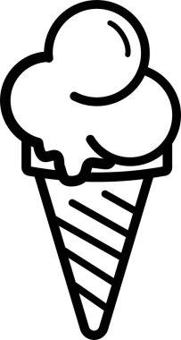 Dondurma Konisi Web simgesi vektör illüstrasyonu