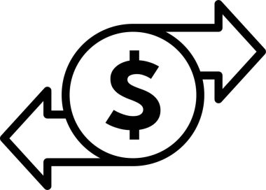 US Dollar Web Simgesi, Web için Basit İllüstrasyon