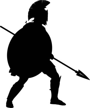 Beyaz Arkaplanda Spartalı Vektör Silueti. 