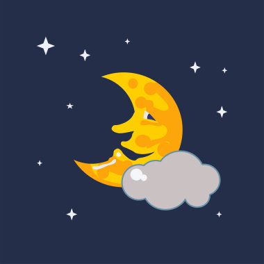 Beyaz arka plan üzerinde vektör illüstrasyon izole ay simge