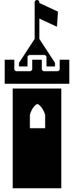 Castle Tower web simgesi vektör illüstrasyonu