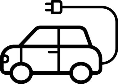 Elektrikli Otomobil Web simgesi vektör illüstrasyonu