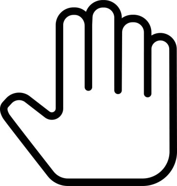 Siyah çizgili el işareti öne bakıyor.