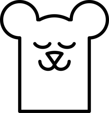 Minimalist ayı yüzü kapalı gözlerle çizilmiş