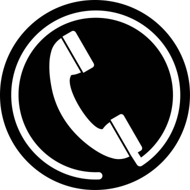 Beyaz Arkaplanda Simge, Telefon İşareti ve Telefon Düğmesi İzole Edildi