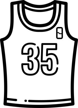 Basketbolcu kolsuz bluz simgesi, basit stil