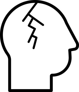 Baş ağrısını temsil eden zikzak çizgisi.