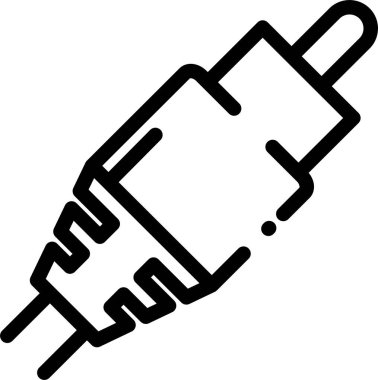 Siyah çizilmiş ses kablosu çizimi