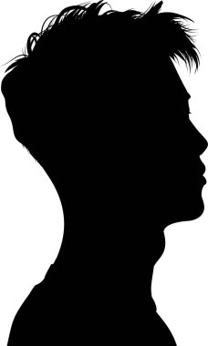 Beyaz arka planda izole edilmiş siyah çocuk silueti, vektör silueti 