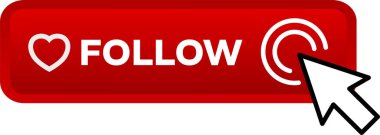 Bizi simgesi izleyin. Beyaz arka plan üzerinde Internet düğmesi