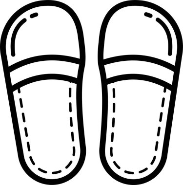 Beyaz arkaplanda parmak arası terlik simgesi vektörü 