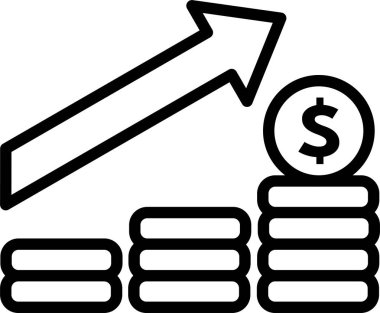 Yükselen bozuk paralar yukarı doğru ok sembolü ile