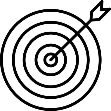 ok simgesi, vektör illüstrasyonu ile hedefi hedefle