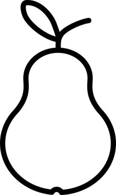 Armut ağacının basit siyah çizimi