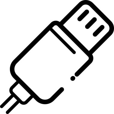 USB kablo ikonu. Basit resimleme