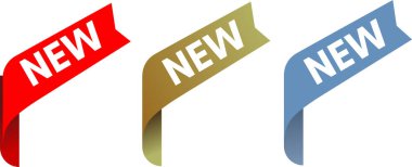 Renkli Yeni etiketlerin vektör kümesi