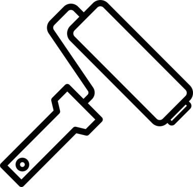 Boya silindiri araç simgesinin basit çizgisi