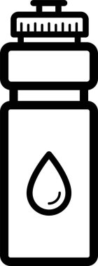 Damla sembolü tasarımı gösteren plastik su şişesi