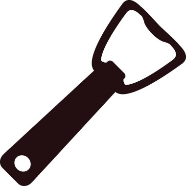 Saplı basit bir siyah şişe açma simgesi