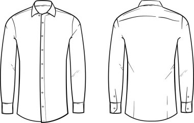 Teknik moda gömleği şablonları, vektör illüstrasyonu