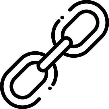 Basit siyah çizgili zincir bağlantısı simgesi bağlanıyor