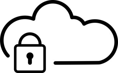 İnternet güvenlik kilidi simgesi ana hat biçiminde