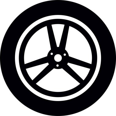 Siyah çizgili araba tekerleği simgesi telleri gösteriyor