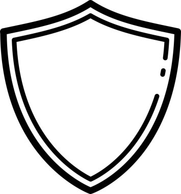 Beyaz arkaplanda renkli kalkan simgesi izole edildi 