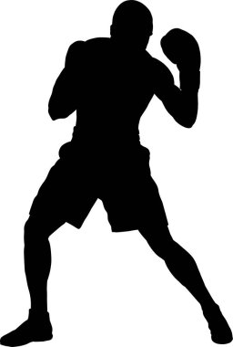 Boksör silueti, vektör illüstrasyonu