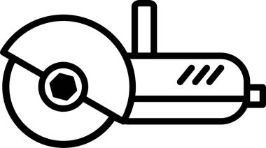 Siyah çizgili açı öğütücü aracı çizimi