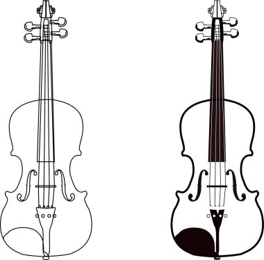 İki keman yan yana duruyor.