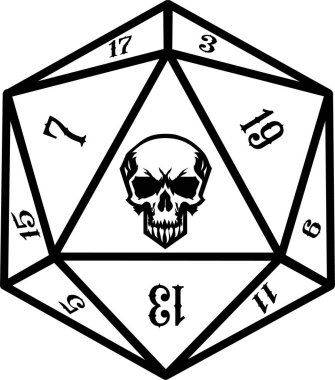 Retro zar simgesi, şık vektör illüstrasyonu 