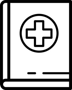 tıbbi kitap simgesi, vektör illüstrasyonu