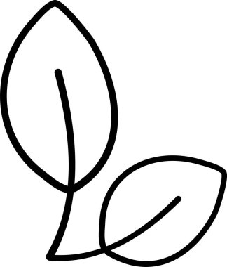 İki yaprağın basit siyah çizimi