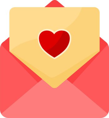 Zarflı kalp. Web simgesi basit tasarım