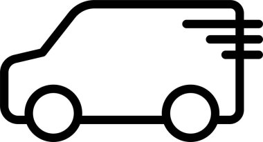 Van taşıma simgesi, vektör illüstrasyonu