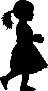 Küçük kız silueti, vektör çizimi