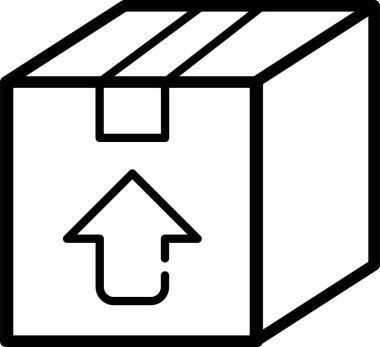 kutu teslim lojistik simgesi ana hat biçimi, vektör illüstrasyonu