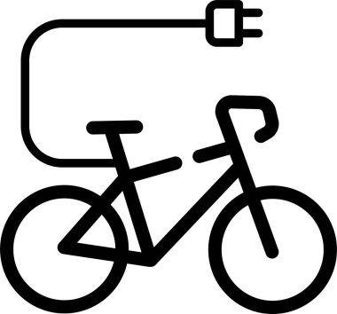 Elektrik bisiklet simgesi yükleme kablosu takılı