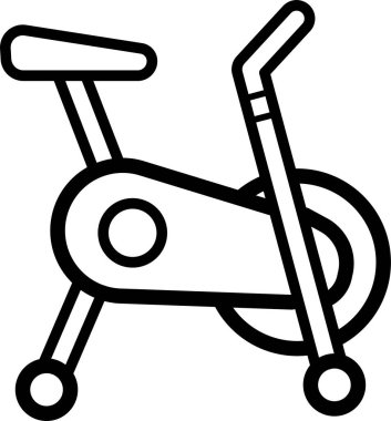 Basit çizgilerle özetlenmiş sabit egzersiz bisikleti