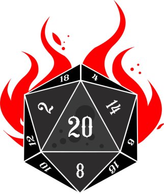 Retro zar simgesi, şık vektör illüstrasyonu 