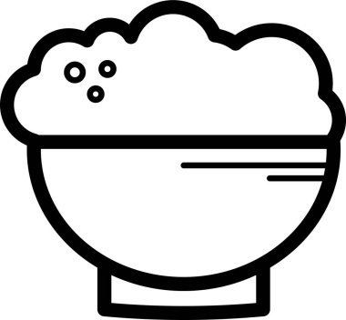 Kase yiyecek simgesi, vektör illüstrasyonu