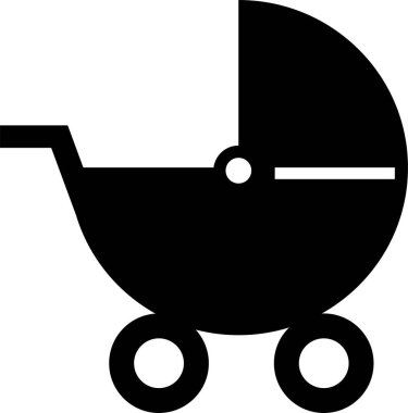 Beyaz Arkaplanda Bebek Arabası Gezgini Simgesi 