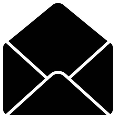 Zarf simgesi, vektör illüstrasyonu beyaz arkaplanda izole edildi